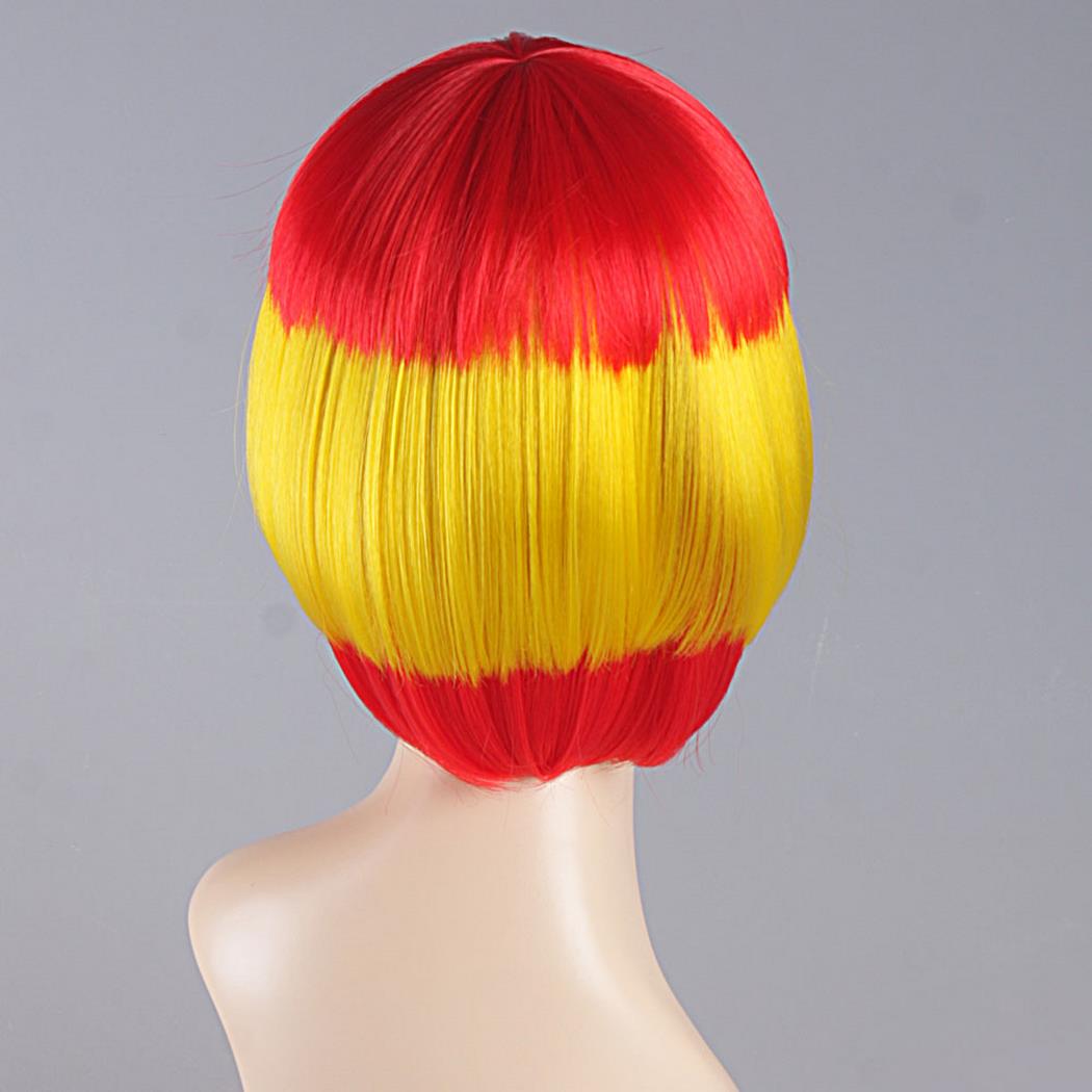 flagwigs, football wigs, fan wigs, afro wigs, mullet wigs, bob wigs, euro wigs,  premier league wigs,Spain Bob Wig 