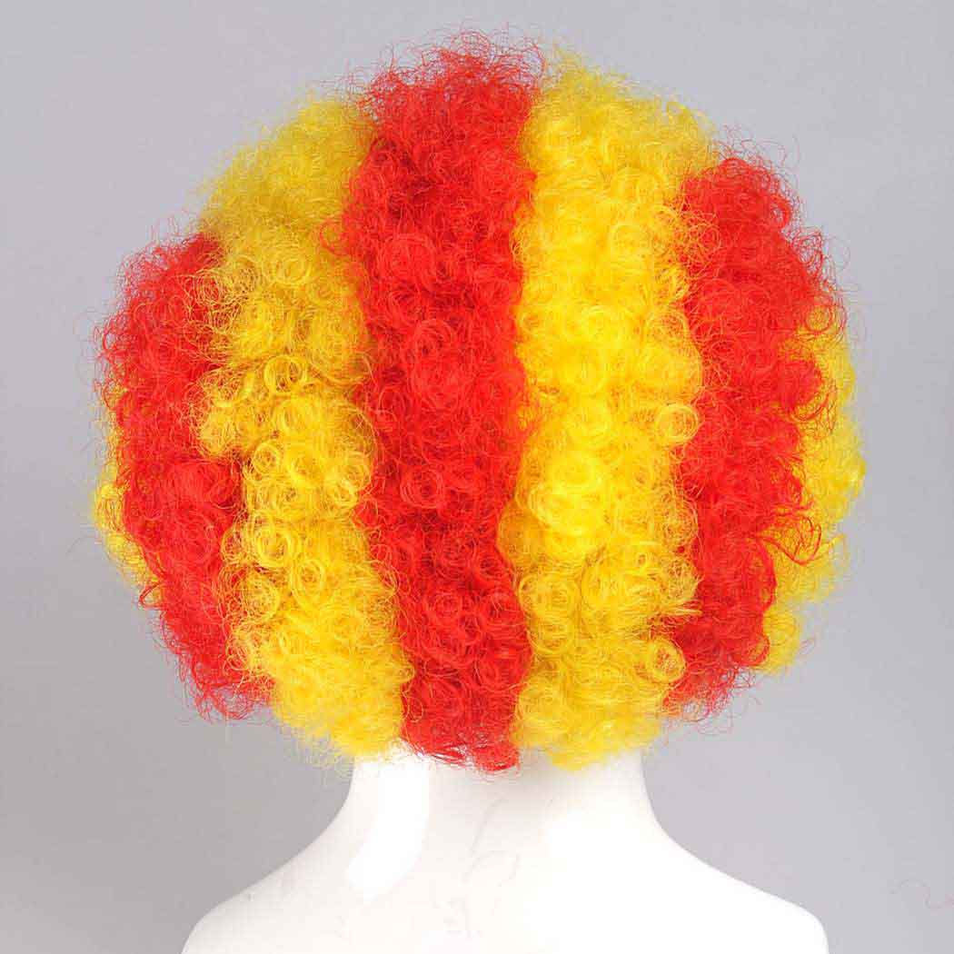 flagwigs, football wigs, fan wigs, afro wigs, mullet wigs, bob wigs, euro wigs,  premier league wigs,Spain BARCELONA Catalonian flag Wig Afro