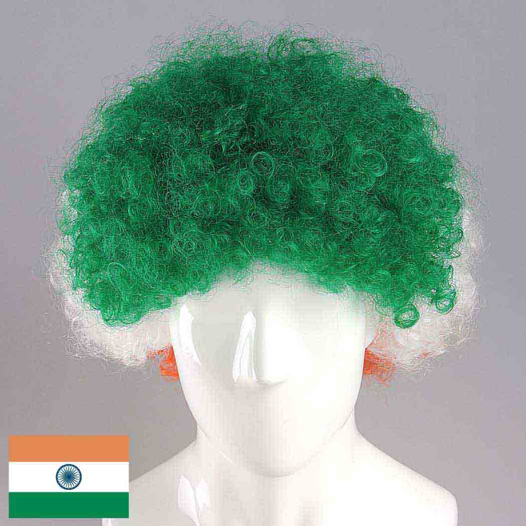 flagwigs, football wigs, fan wigs, afro wigs, mullet wigs, bob wigs, euro wigs,  premier league wigs,India Afro Wig