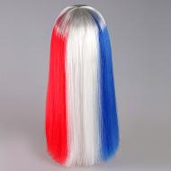 flagwigs, football wigs, fan wigs, afro wigs, mullet wigs, bob wigs, euro wigs,  premier league wigs,France Long Wig 