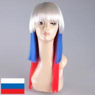flagwigs, football wigs, fan wigs, afro wigs, mullet wigs, bob wigs, euro wigs,  premier league wigs,Russia Long Wig 
