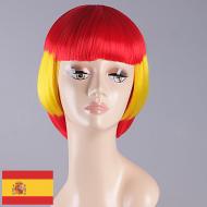 flagwigs, football wigs, fan wigs, afro wigs, mullet wigs, bob wigs, euro wigs,  premier league wigs,Spain Bob Wig 