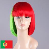flagwigs, football wigs, fan wigs, afro wigs, mullet wigs, bob wigs, euro wigs,  premier league wigs,Portugal Bob Wig