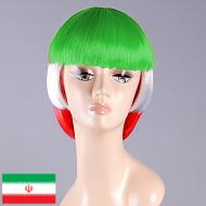 flagwigs, football wigs, fan wigs, afro wigs, mullet wigs, bob wigs, euro wigs,  premier league wigs,Iran Bob Wig
