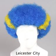 flagwigs, football wigs, fan wigs, afro wigs, mullet wigs, bob wigs, euro wigs,  premier league wigs,Leicester City Afro Wig