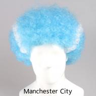 flagwigs, football wigs, fan wigs, afro wigs, mullet wigs, bob wigs, euro wigs,  premier league wigs,Manchester City Afro Wig