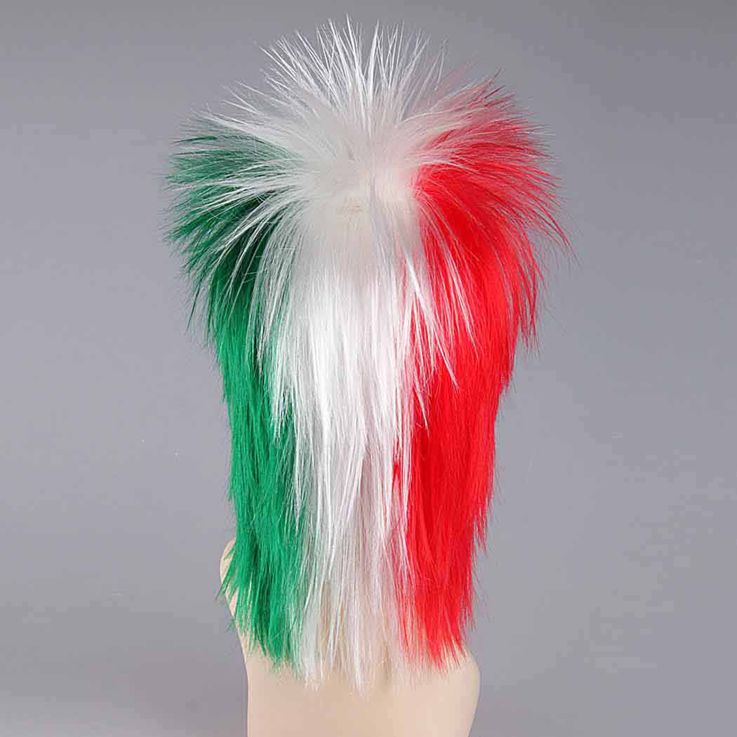 flagwigs, football wigs, fan wigs, afro wigs, mullet wigs, bob wigs, euro wigs,  premier league wigs,Italy Mullet Wig