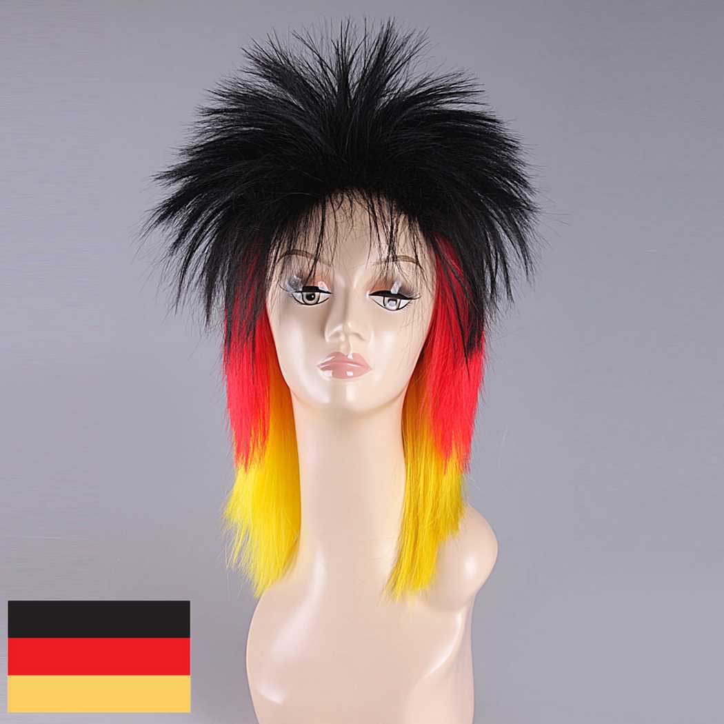 flagwigs, football wigs, fan wigs, afro wigs, mullet wigs, bob wigs, euro wigs,  premier league wigs,Germany Mullet Wig 