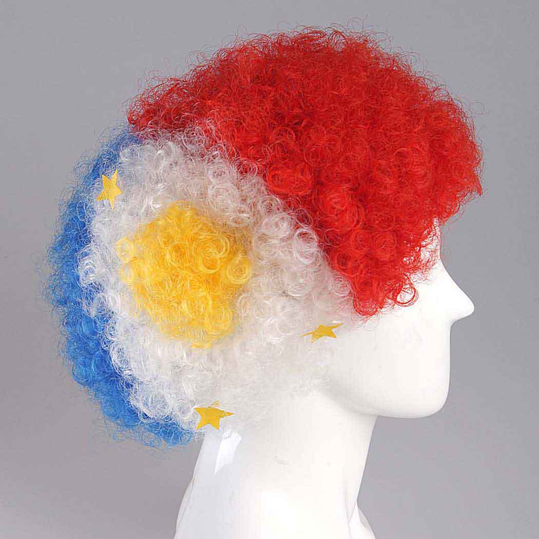 flagwigs, football wigs, fan wigs, afro wigs, mullet wigs, bob wigs, euro wigs,  premier league wigs,Philippines Afro Wig