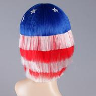 flagwigs, football wigs, fan wigs, afro wigs, mullet wigs, bob wigs, euro wigs,  premier league wigs,United States Bob Wig 
