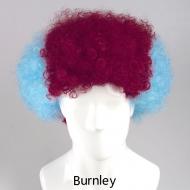 flagwigs, football wigs, fan wigs, afro wigs, mullet wigs, bob wigs, euro wigs,  premier league wigs,Burnley Afro Wig