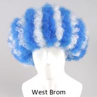 flagwigs, football wigs, fan wigs, afro wigs, mullet wigs, bob wigs, euro wigs,  premier league wigs,West Bromwich Albion Afro Wig