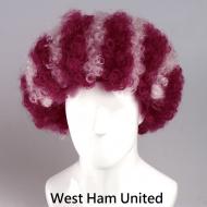 flagwigs, football wigs, fan wigs, afro wigs, mullet wigs, bob wigs, euro wigs,  premier league wigs,West Ham United Afro Wig